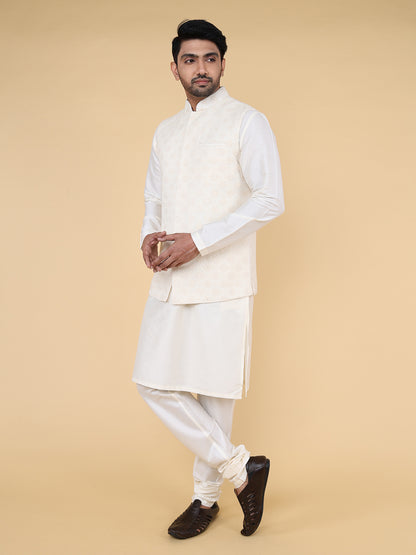 Cream all over thread work  Jacket