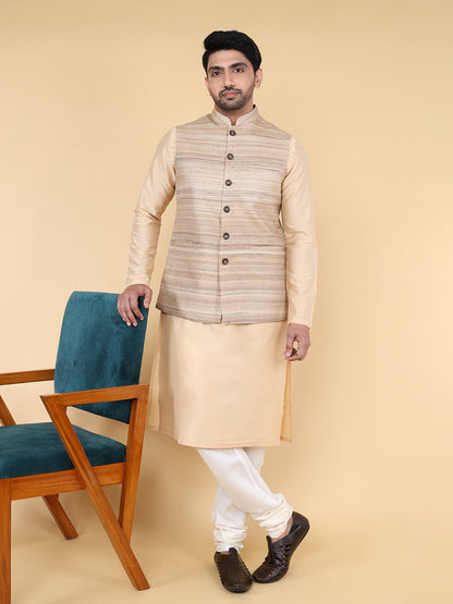 Dark beige self Jacket