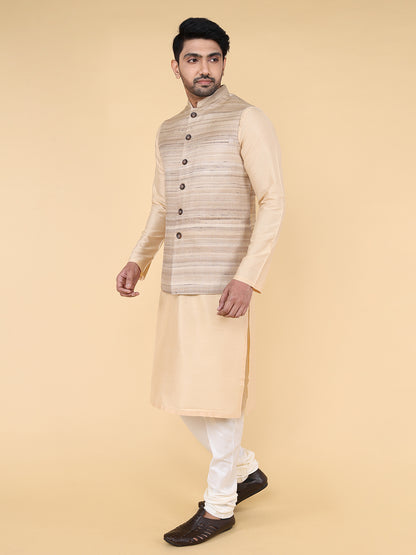 Dark beige self Jacket