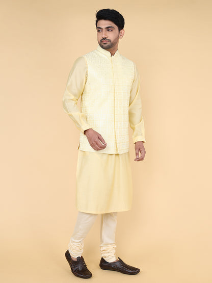 Lemon all over thread work Jacket
