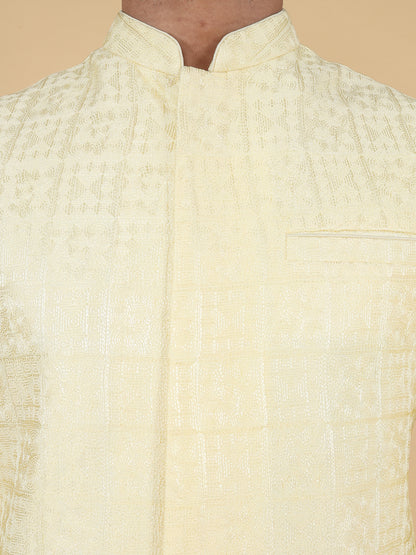 Lemon all over thread work Jacket