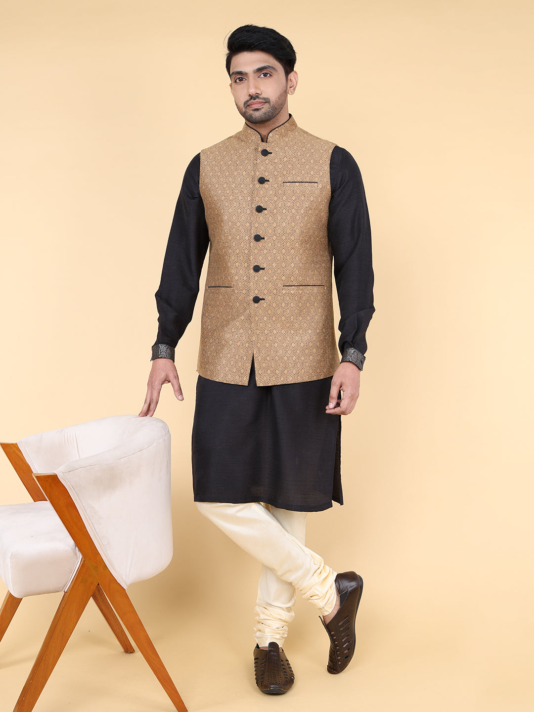 Beige and black Jacket